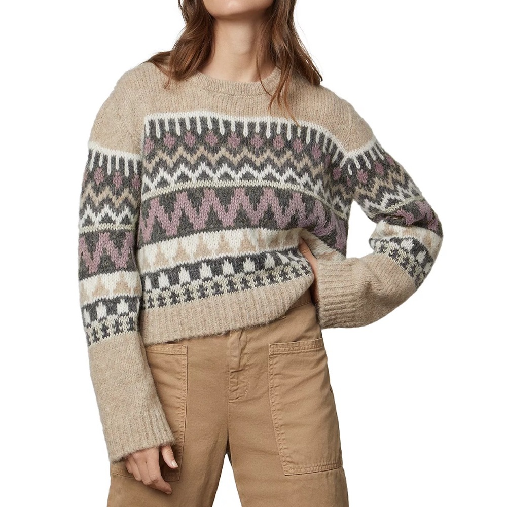 NWOT Velvet by Graham & Spencer Cropped Fair Isle Sweater